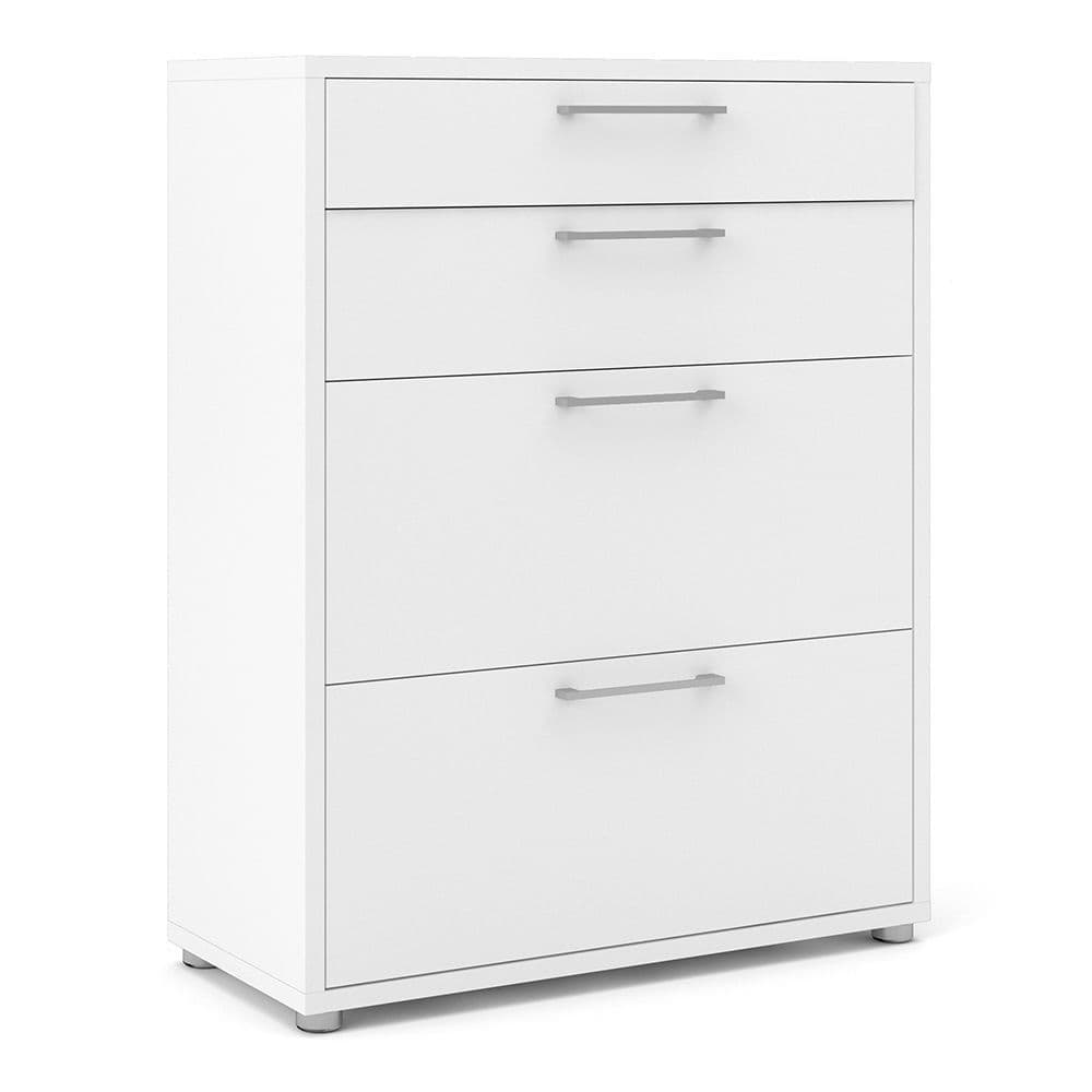 Business Pro Bookcase 2 Shelves with 2 Drawers + 2 File Drawers in White
